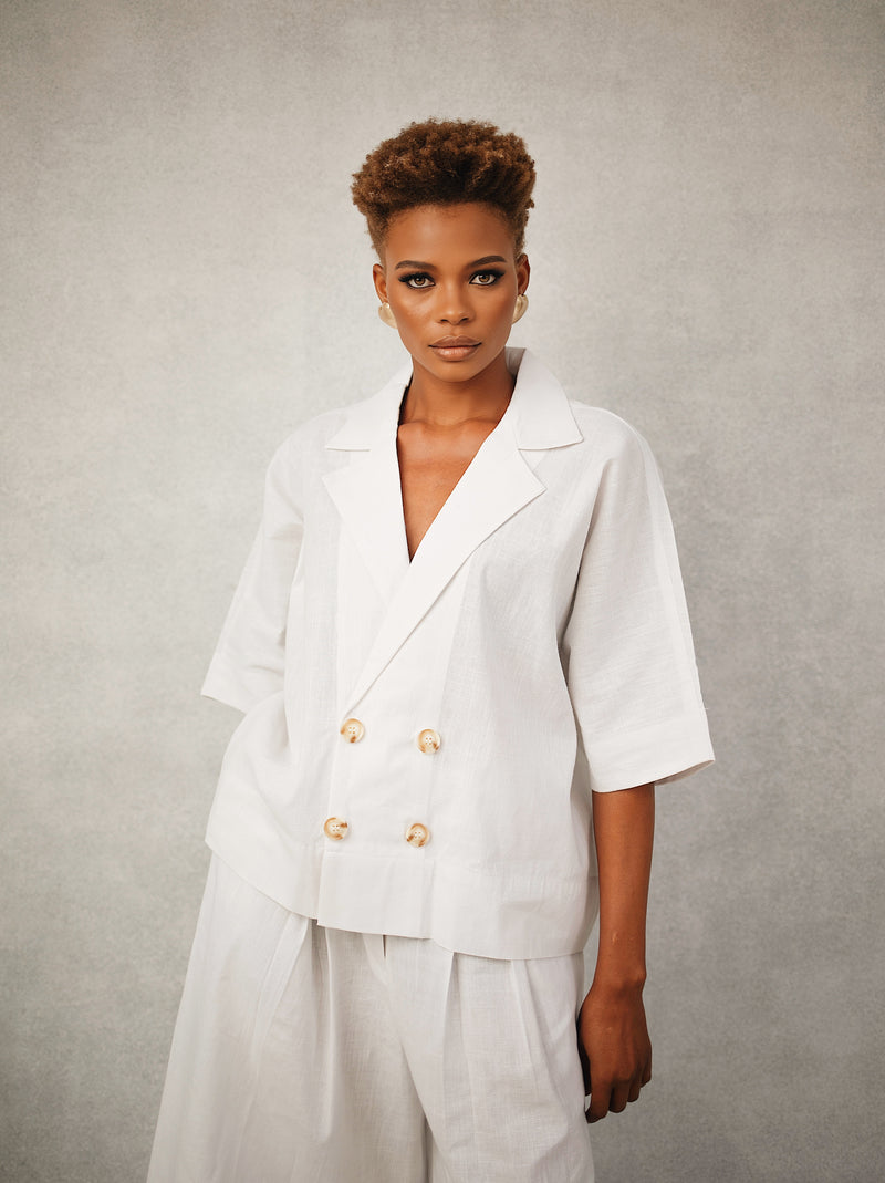 Maya Linen Bermuda Short Set