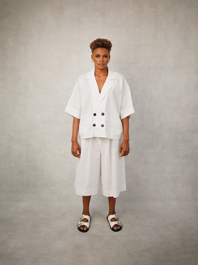 Maya Linen Bermuda Short Set