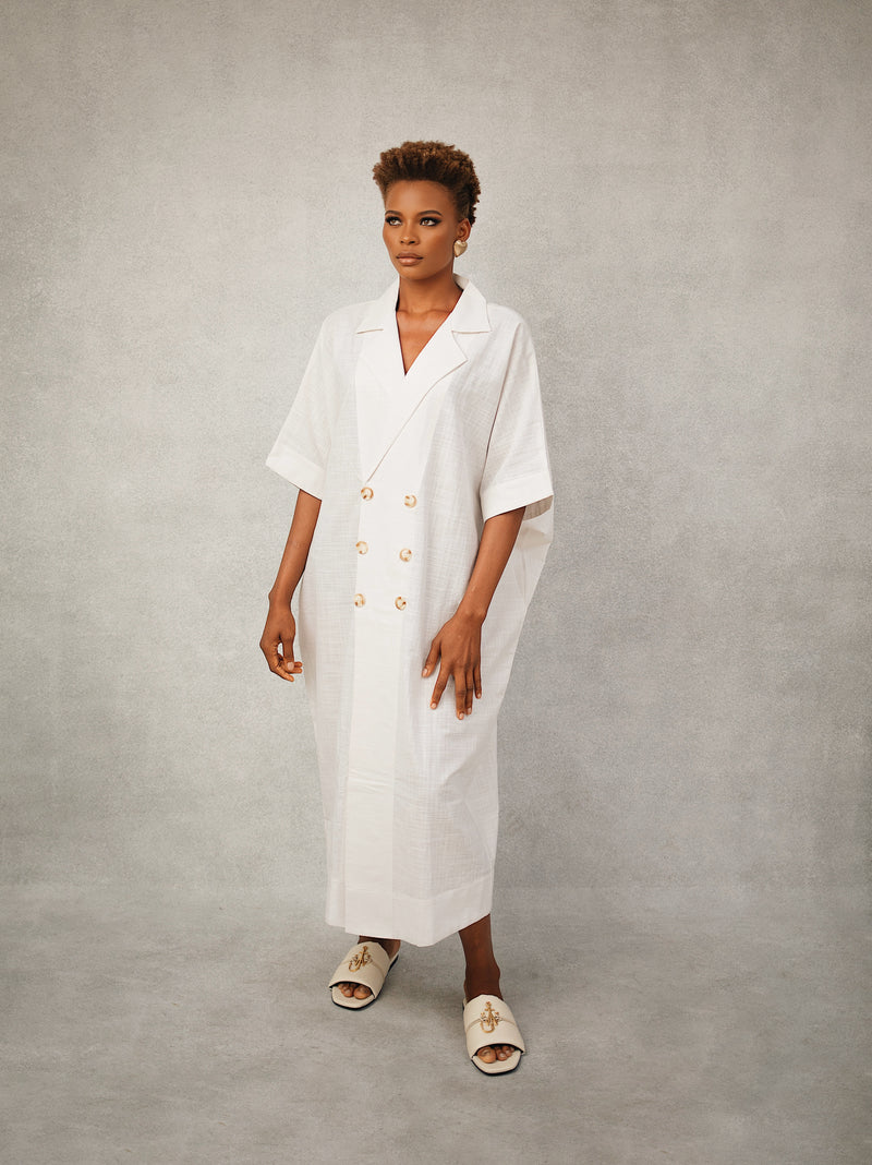 linen kaftan dress Women's Blend - Oyster Stripe - Catalina Blue Summer Casual Dress Linen Kaftan Shirt Dress in
