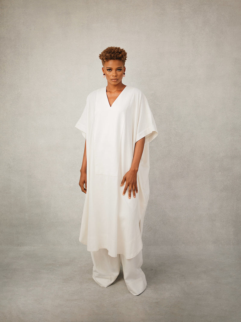 Serena Linen Kaftan Set Dirty blue/SSRU30 Serena Linen Kaftan Set Dirty blue/SSRU30